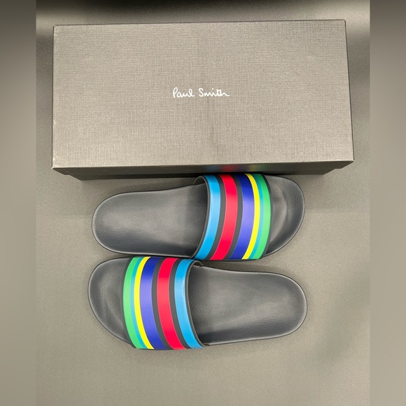 Pail Smith Men’s Multicolor Black Sole Sports Strip Slide Sandals Size S M L XL main image 10